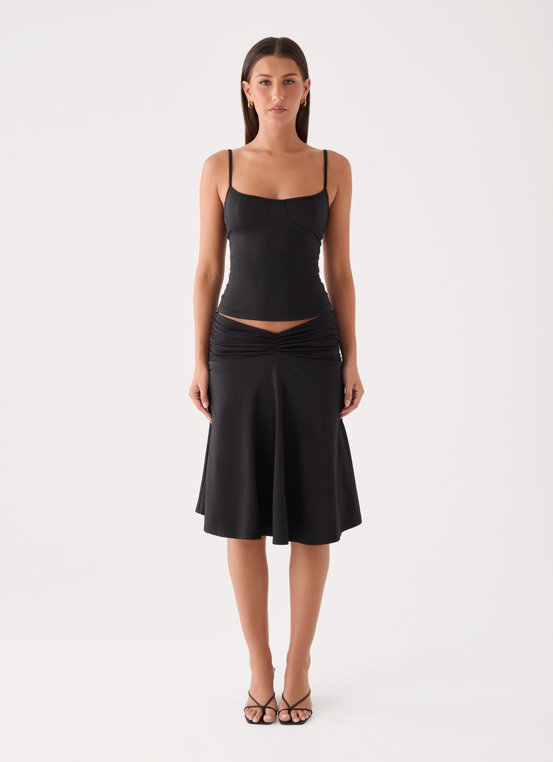 Madelyne Jersey Top - Black