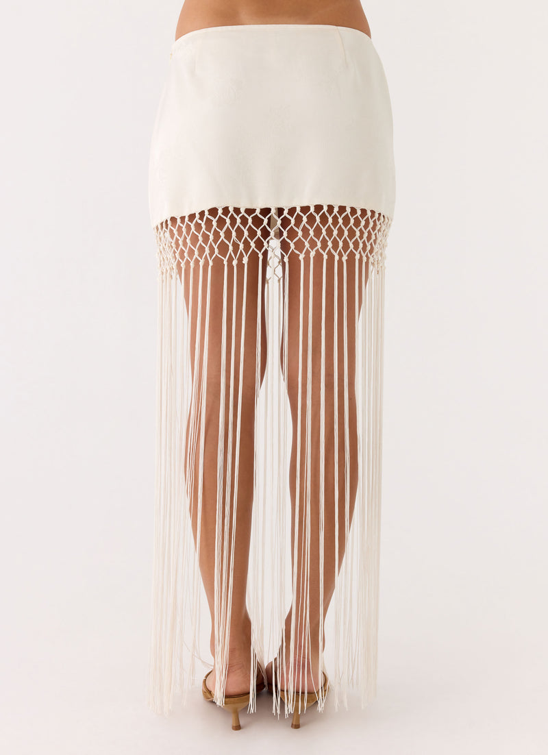 Mania Tassel Mini Skirt - Ivory