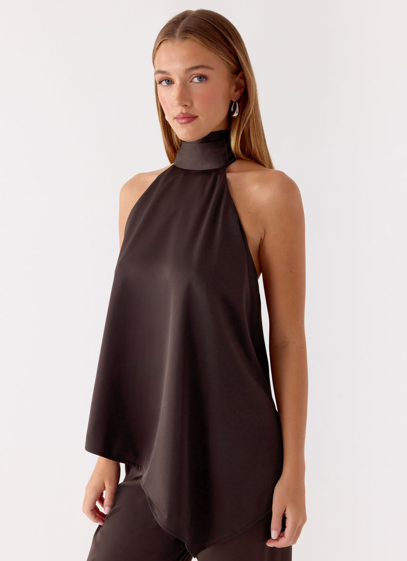 Marah Halter Top - Chocolate