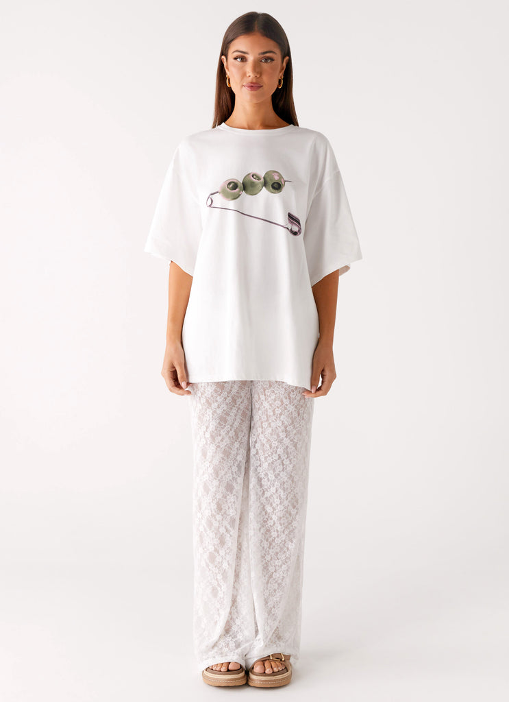 Matcha Lace Pants - White