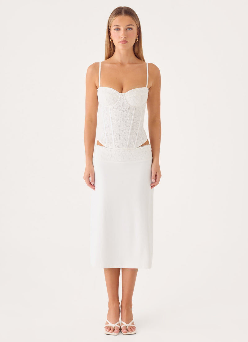 Moments Midi Skirt - White