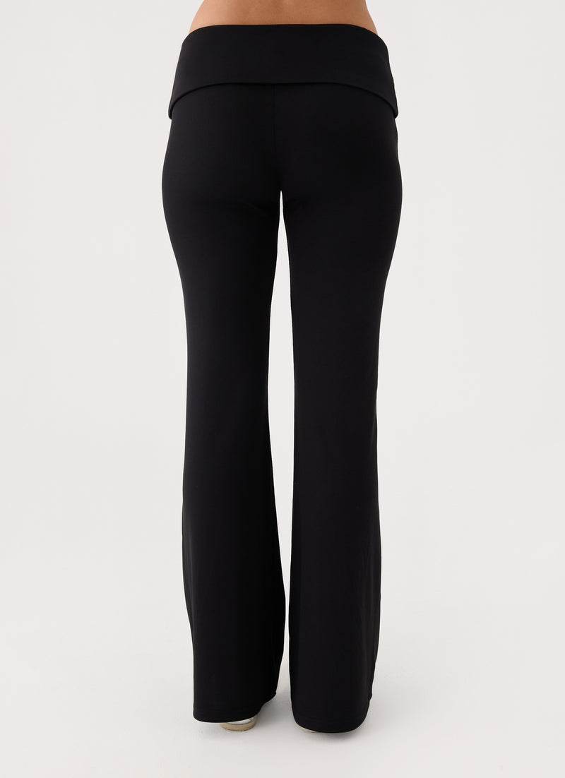 Muse Roll Waist Pants - Black