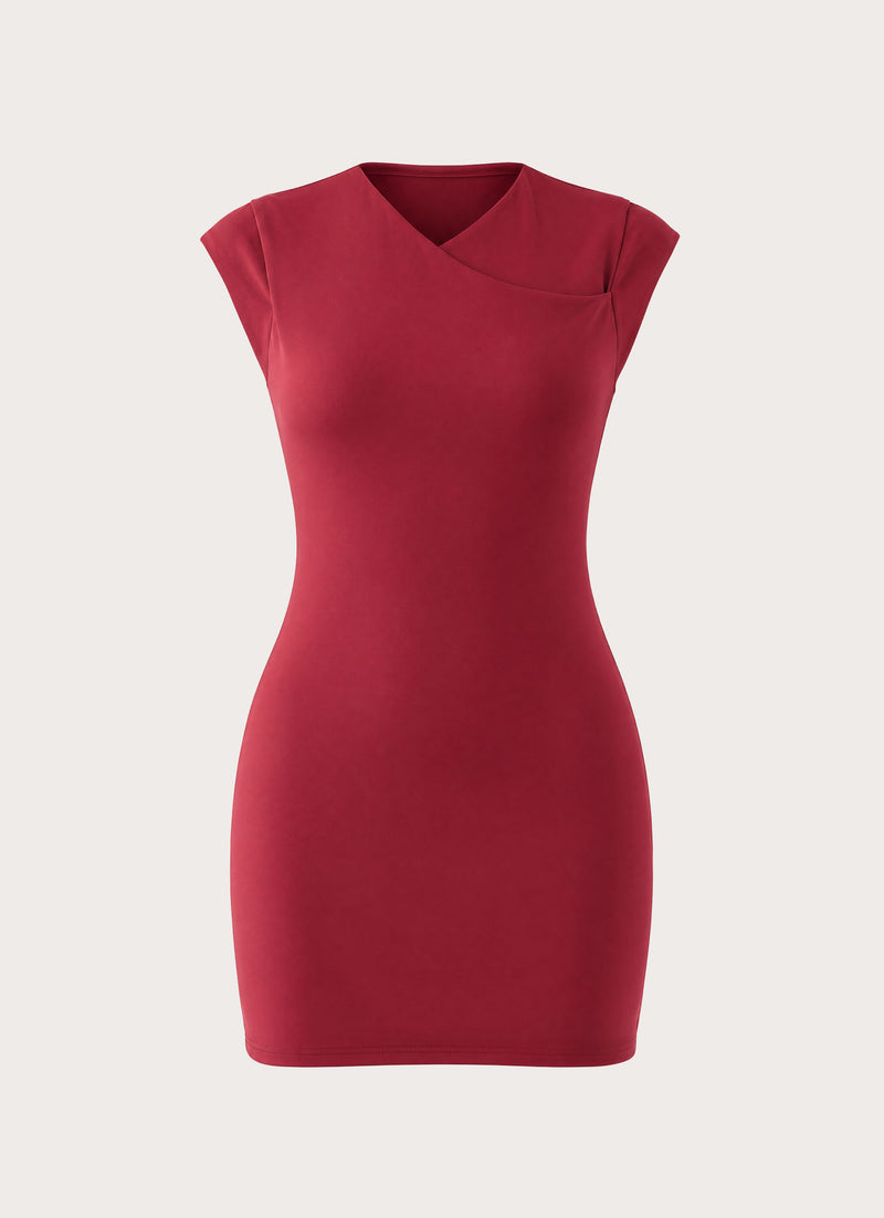 Nicoletta Jersey Mini Dress - Maroon