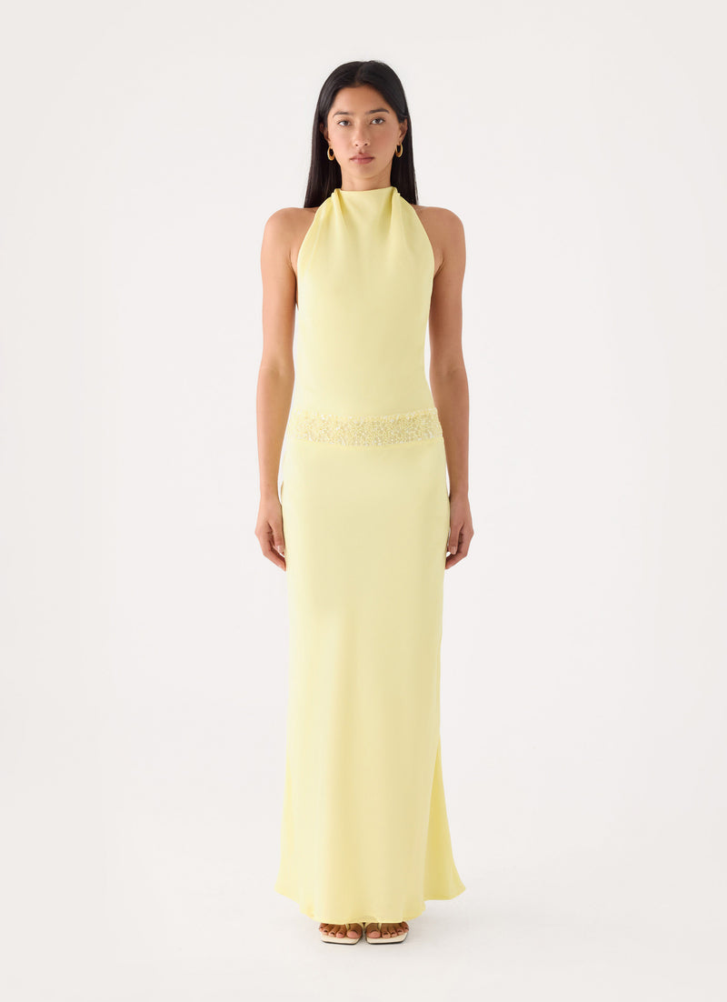 Oria Halter Maxi Dress - Yellow