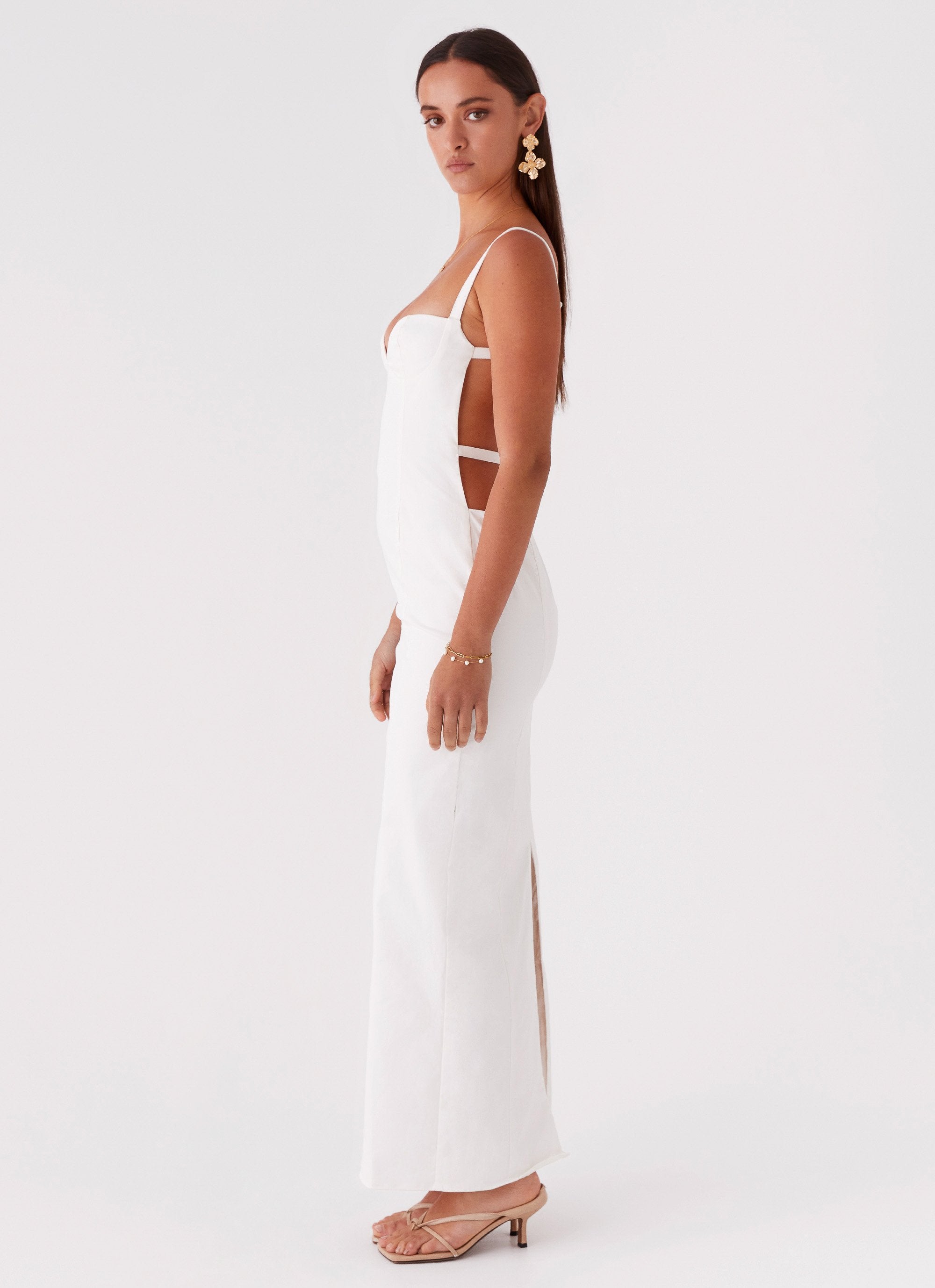 Naomi Backless Maxi Dress - Off White Peppermayo Naomi Backless Maxi Dress - Off White Peppermayo