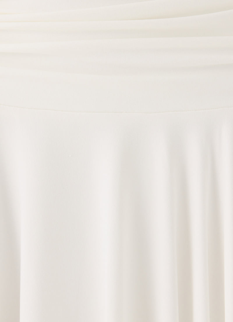 Perrie Asymmetrical Midi Skirt - Cloud Dancer