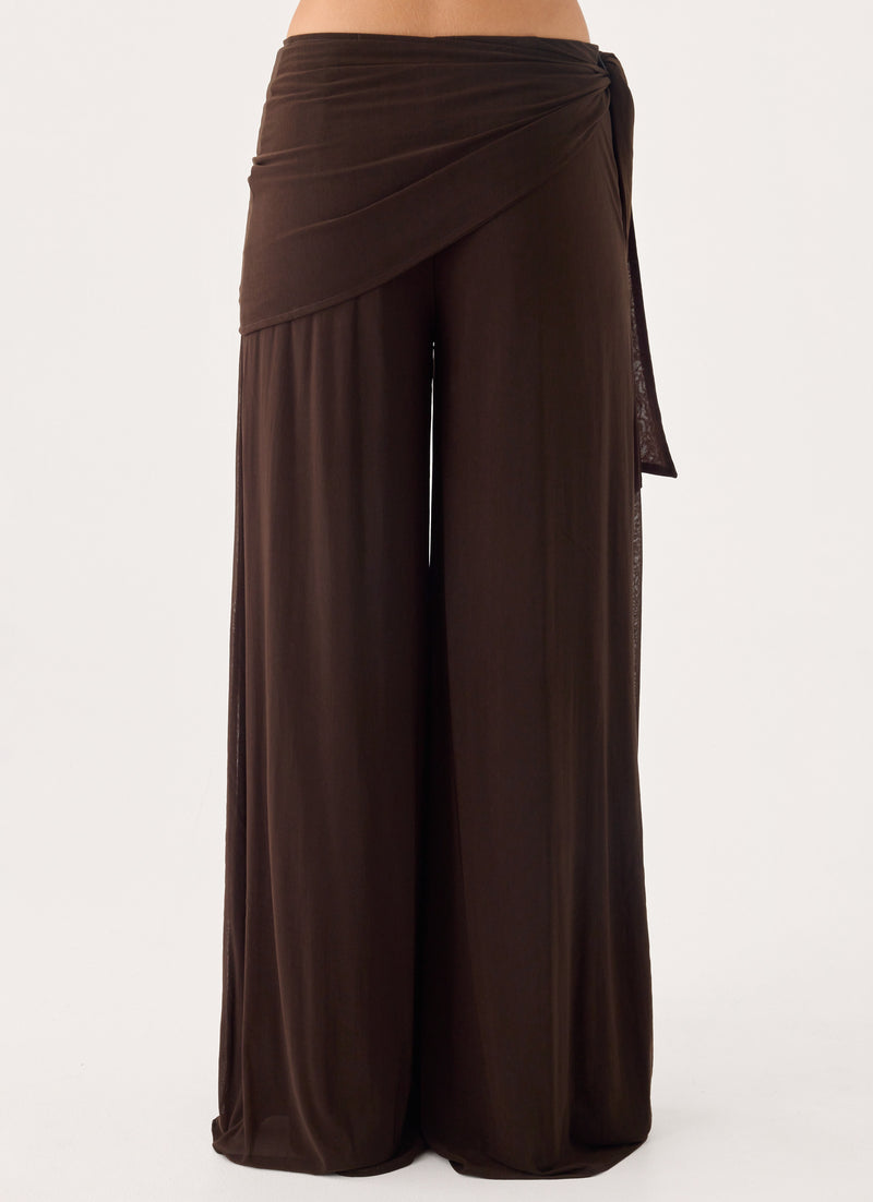 Riyan Waist Scarf Pant - Chocolate