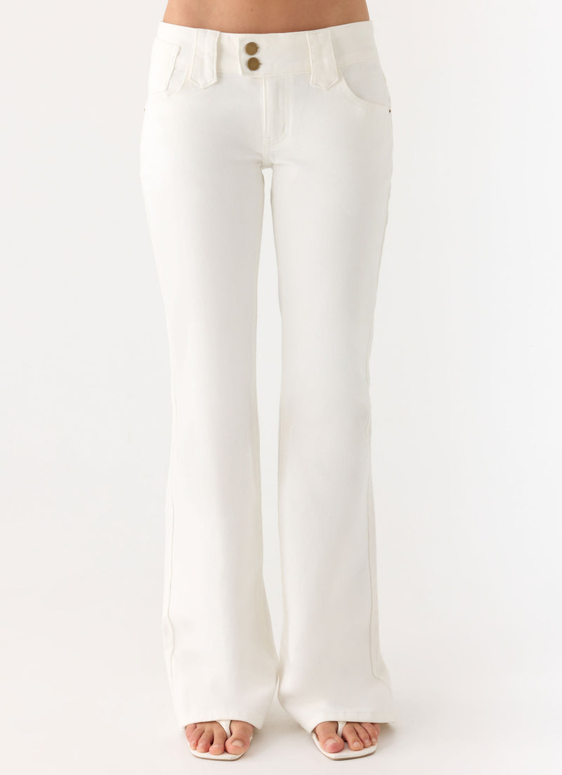 Robbie Super Low Denim Jeans - White