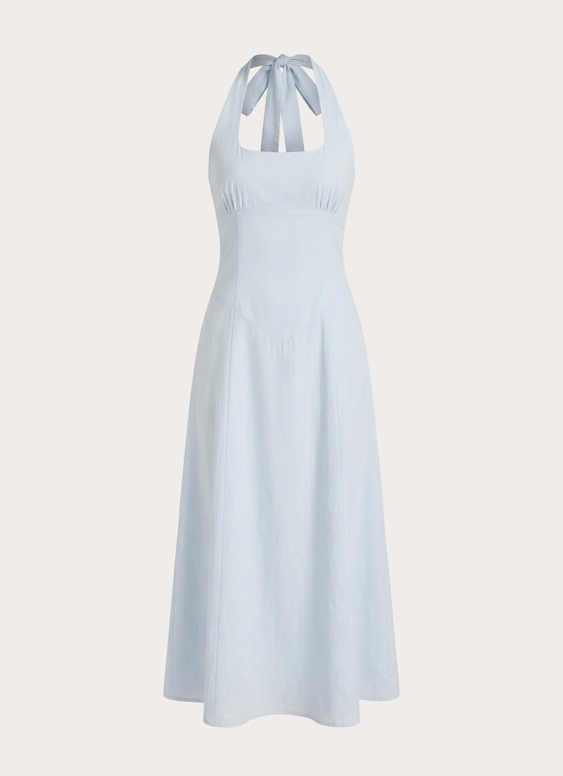 Sarrah Halter Midi Dress - Blue