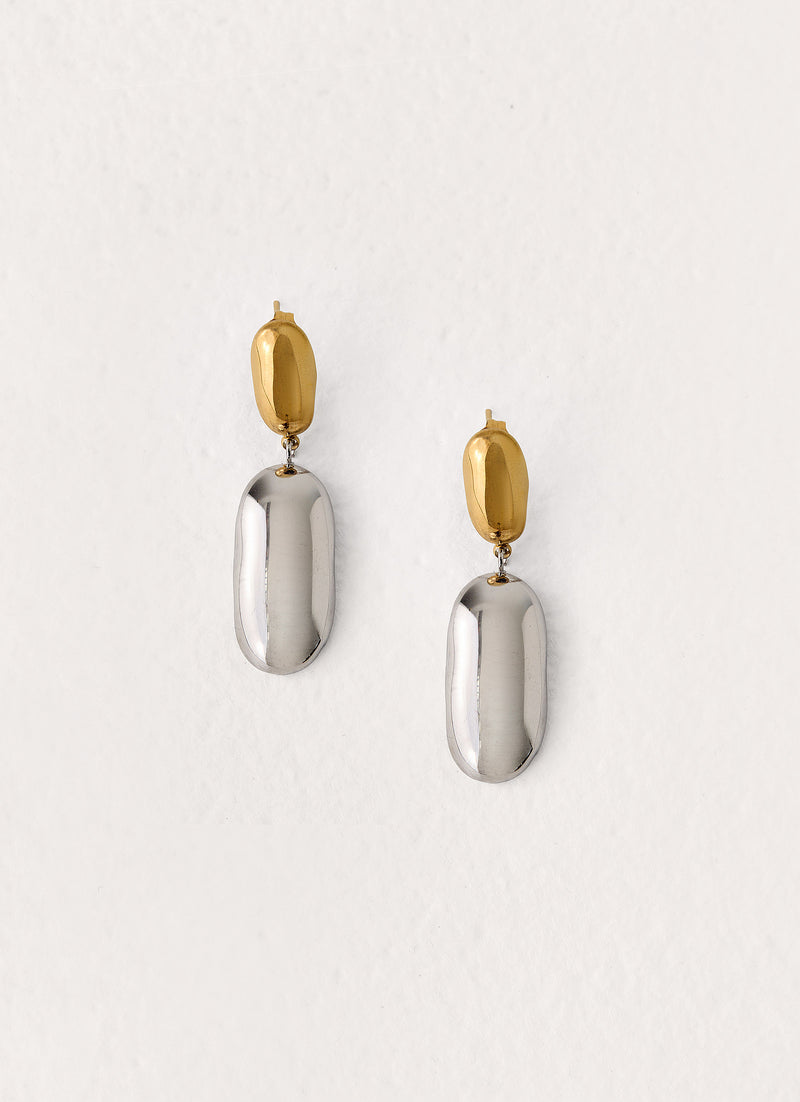 Second Nature Earrings - Gold Silver Metal