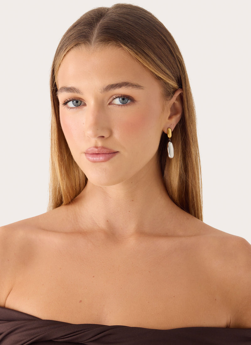 Second Nature Earrings - Gold Silver Metal