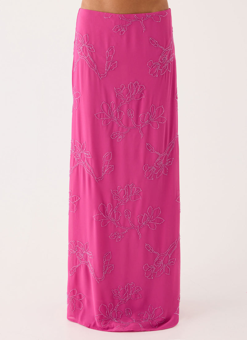 Secret Spot Maxi Skirt - Berry Kiss