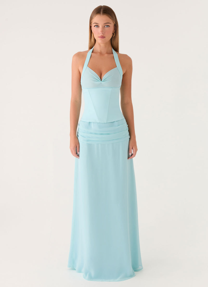 Soneva Corset Maxi Dress - Aqua