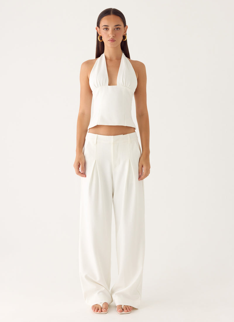 Sora Low Rise Pant - White