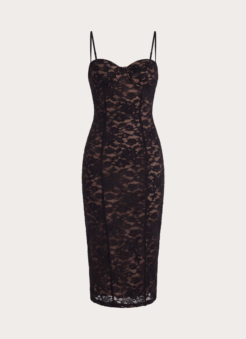 Sugar Kiss Midi Dress - Black