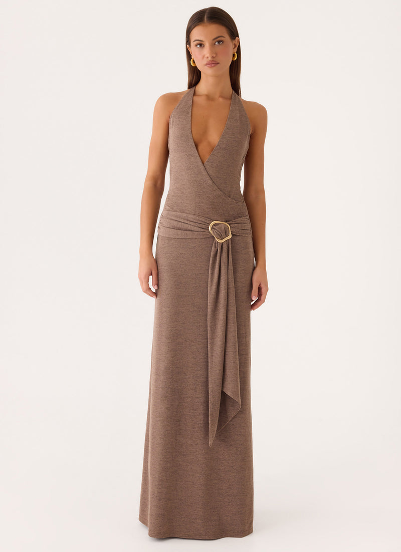 Talk To You Maxi Dress - Taupe