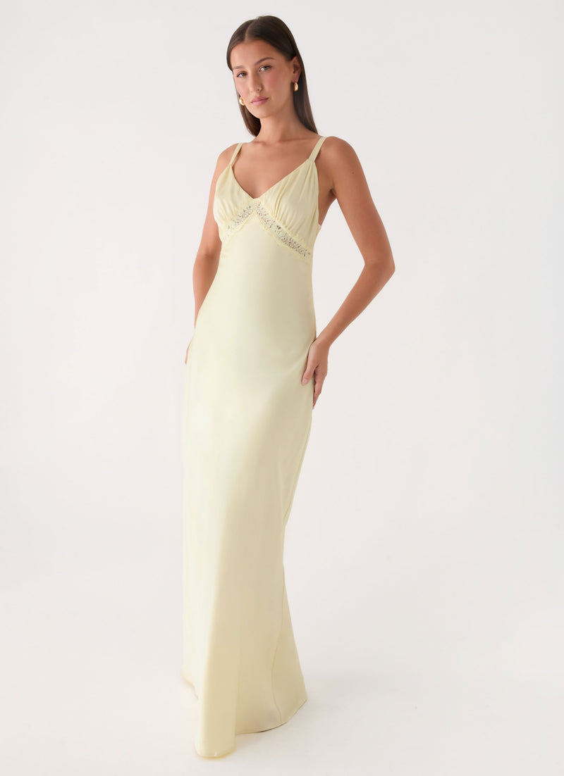Tove Lace Maxi Dress - Yellow