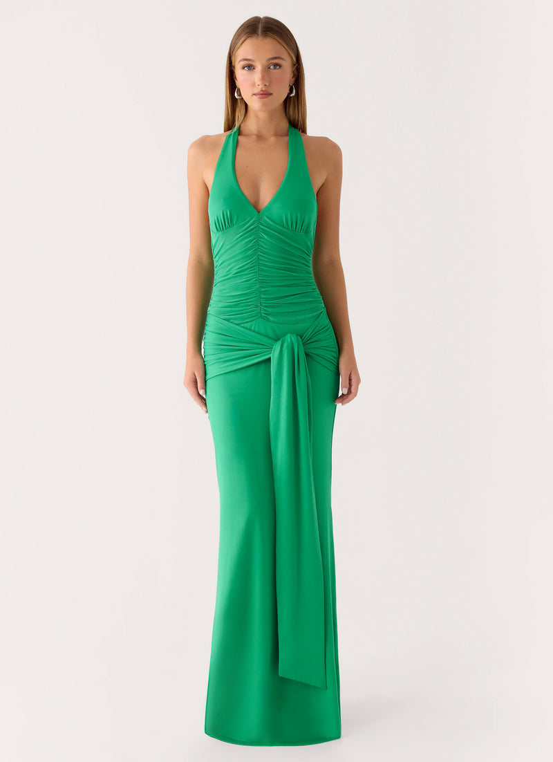 Tylan Halter Maxi Dress - Emerald Green