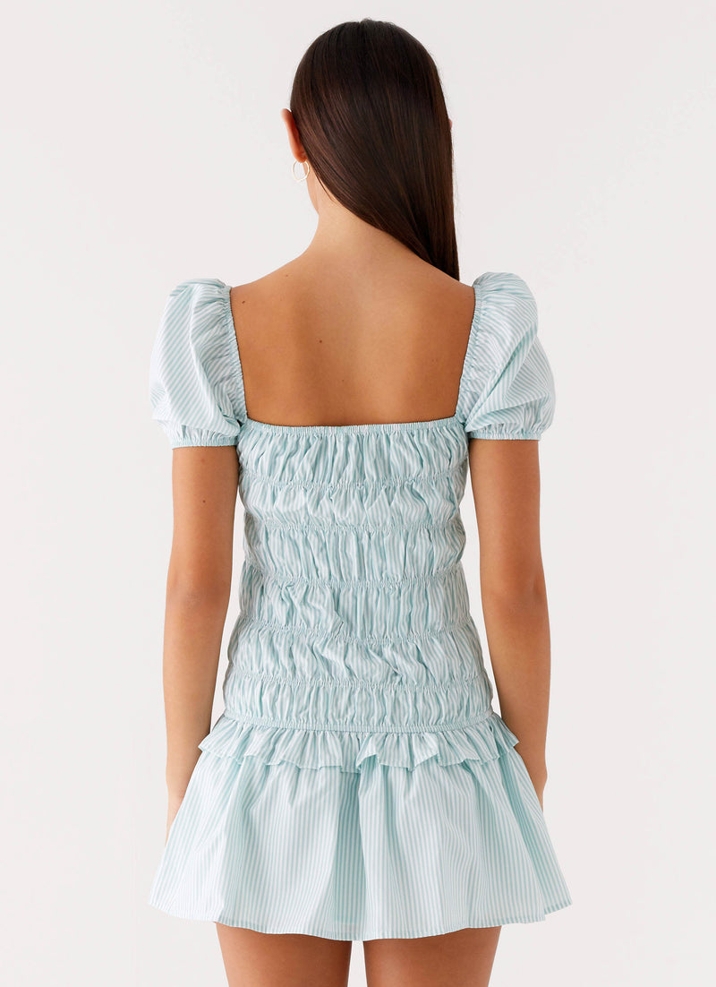 Yolene Mini Dress Green Gingham 3 Peppermayo