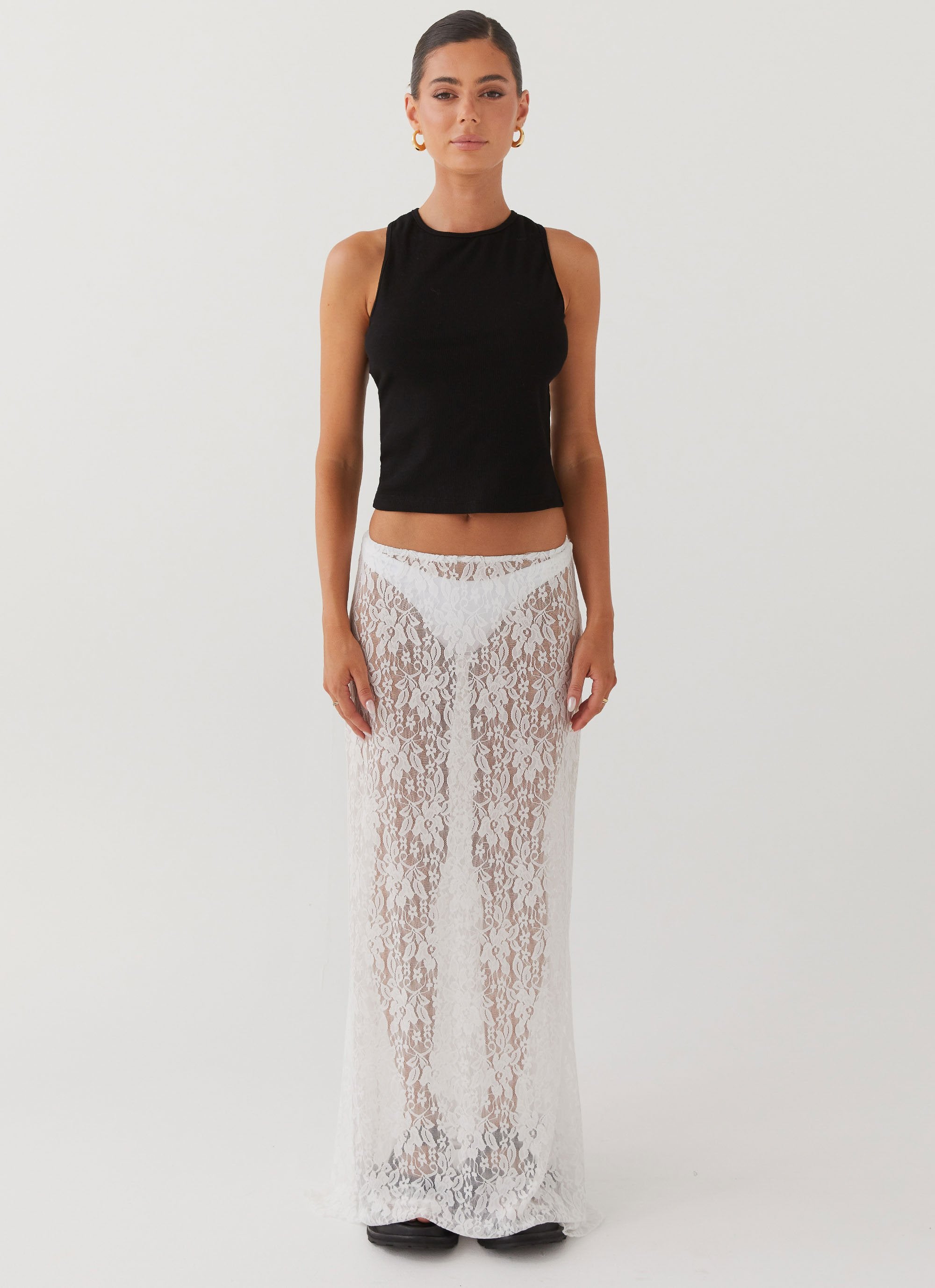 Sugar Sweet Lace Maxi Skirt White – Peppermayo - Main Image