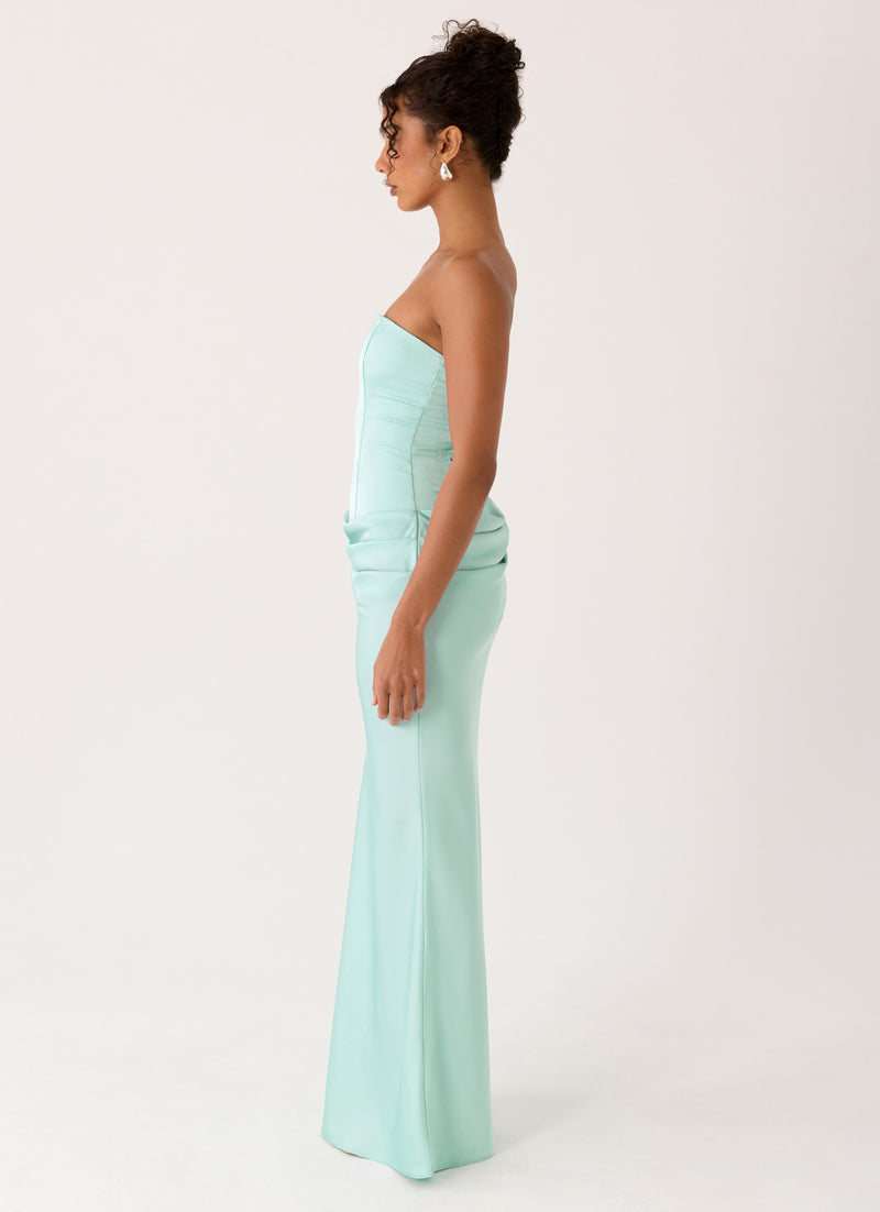 Adara Corset Maxi Dress - Aqua