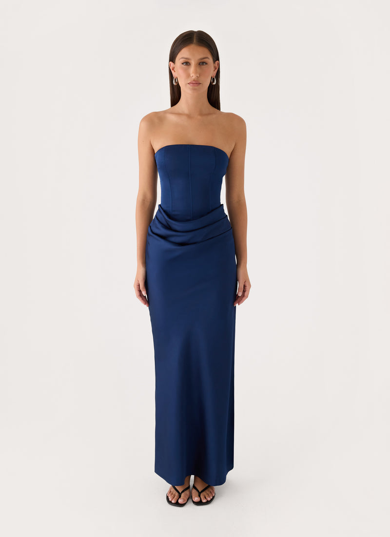 Adara Corset Maxi Dress - Dark Navy