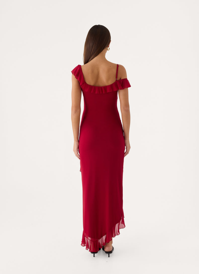 Alessia Midi Dress - Pomegranate Red
