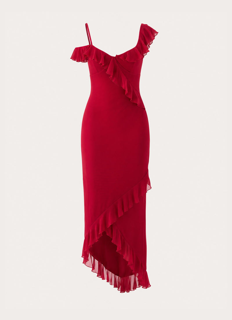 Alessia Midi Dress - Pomegranate Red