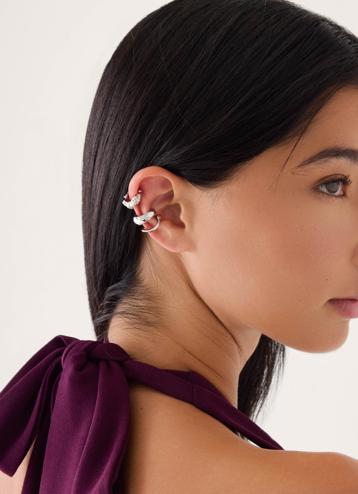 Allura Cuff Earring Set - Silver