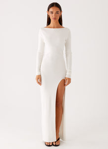 Amalfi Knit Maxi Dress White 1 Peppermayo