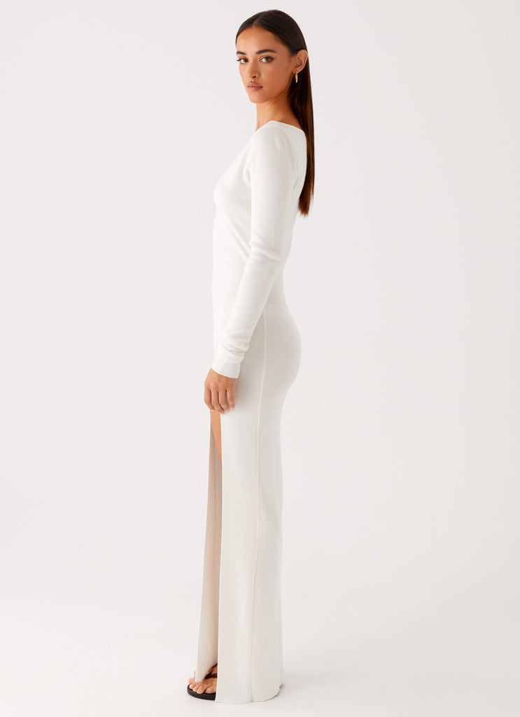 Amalfi Knit Maxi Dress White 2 Peppermayo