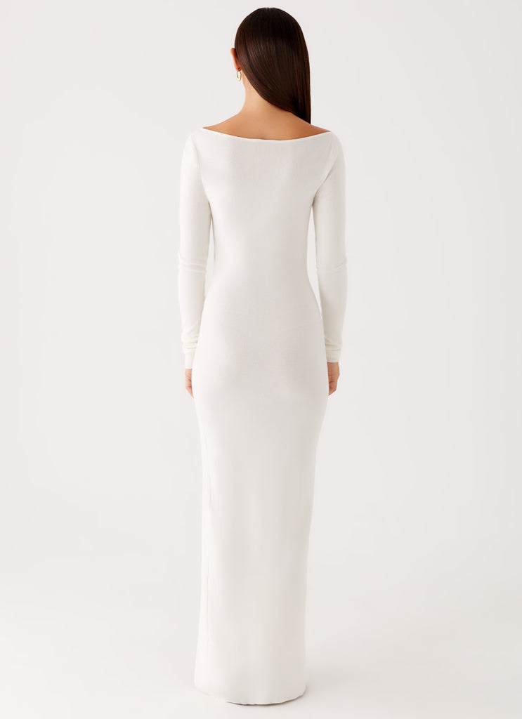 Amalfi Knit Maxi Dress White 3 Peppermayo