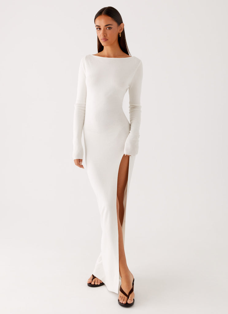 Amalfi Knit Maxi Dress White 4 Peppermayo