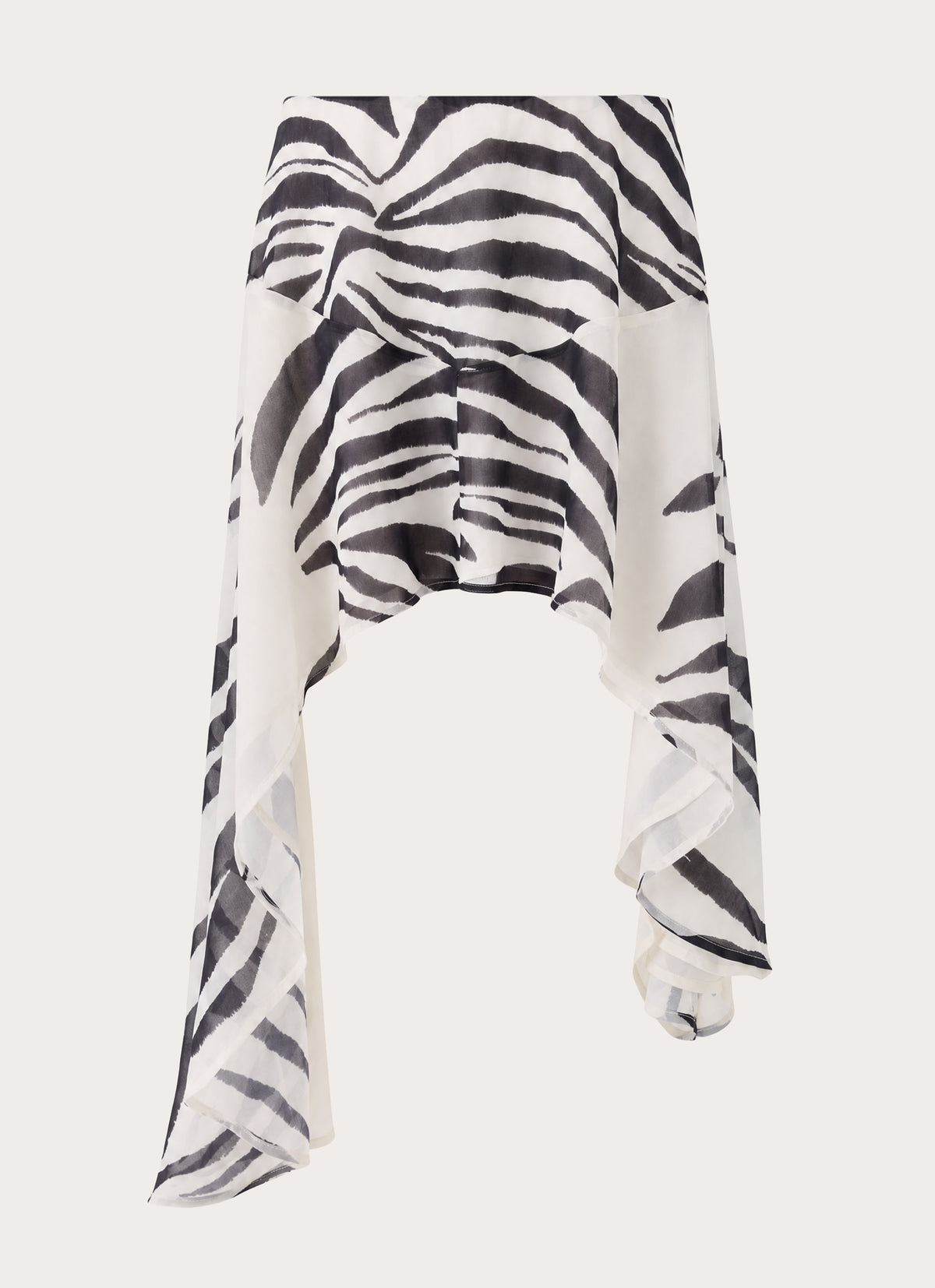 Amalina Asymmetric Midi Skirt - Zebra