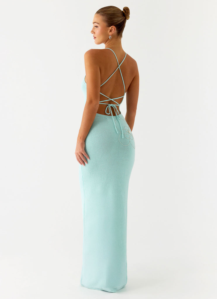Amaya Knit Maxi Dress - Aqua