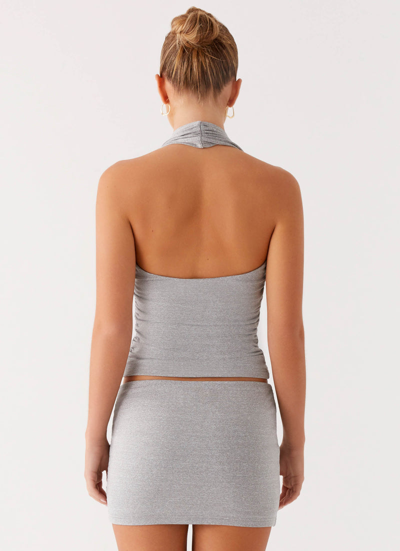 Amia Mini Skirt - Grey Marle