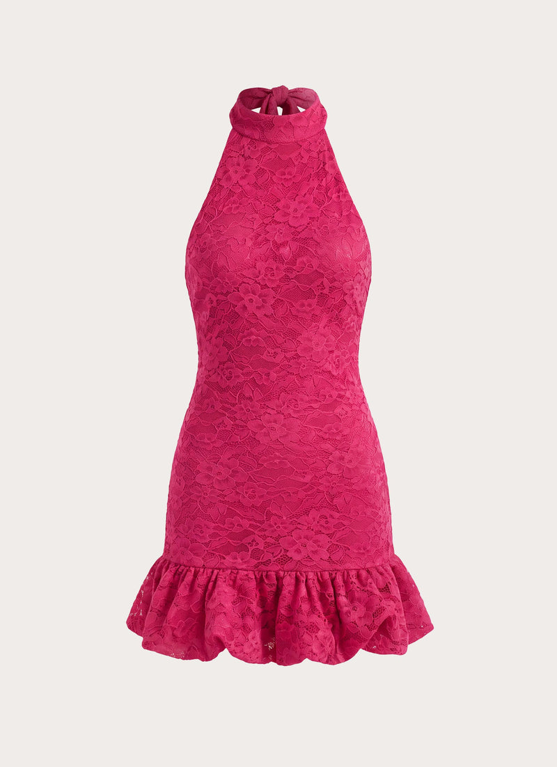 Anari Lace Mini Dress - Fuchsia