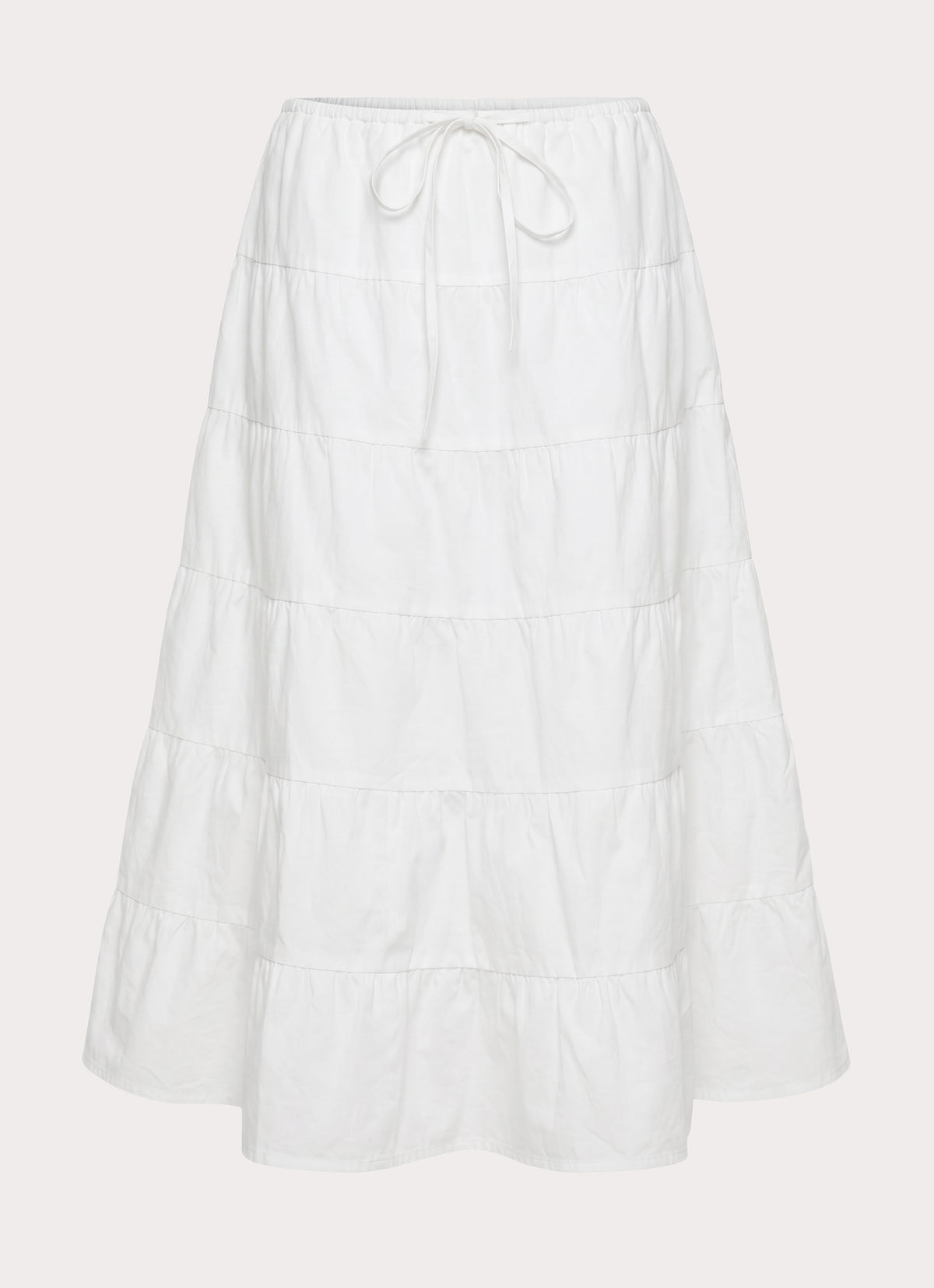 Aphira Tiered Midi Skirt - White