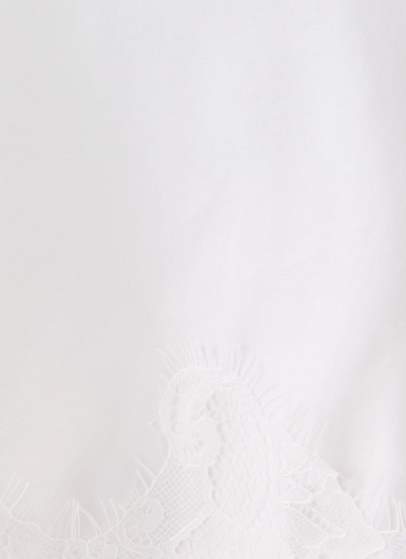 Argelia Lace Trim Midi Skirt - White
