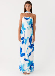Ashelle Chiffon Maxi Dress - Cerulean Bloom
