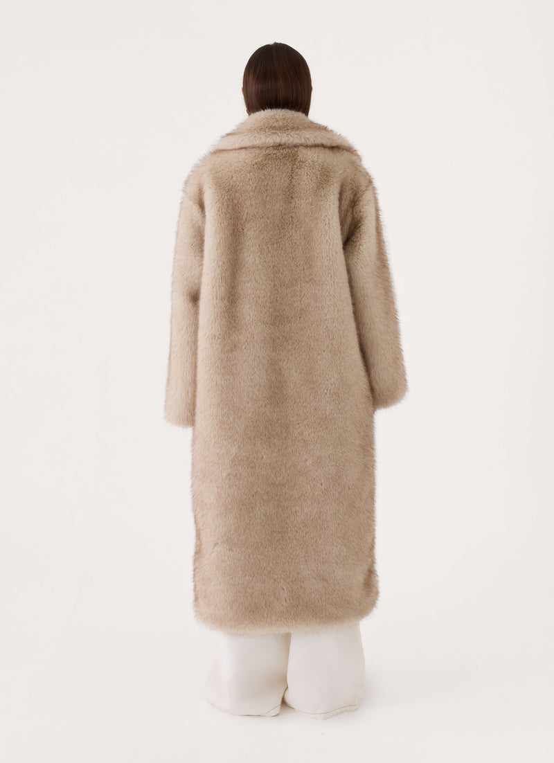Aspen Avenue Faux Fur Coat - Natural