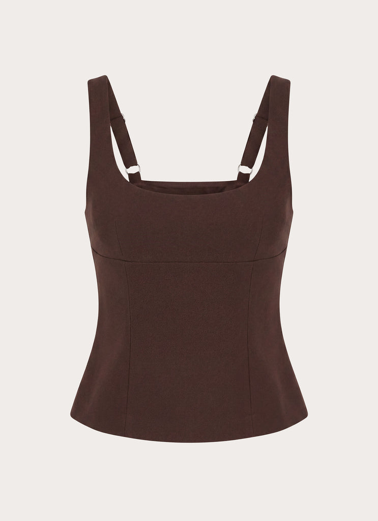 Autrey Suiting Top - Chocolate
