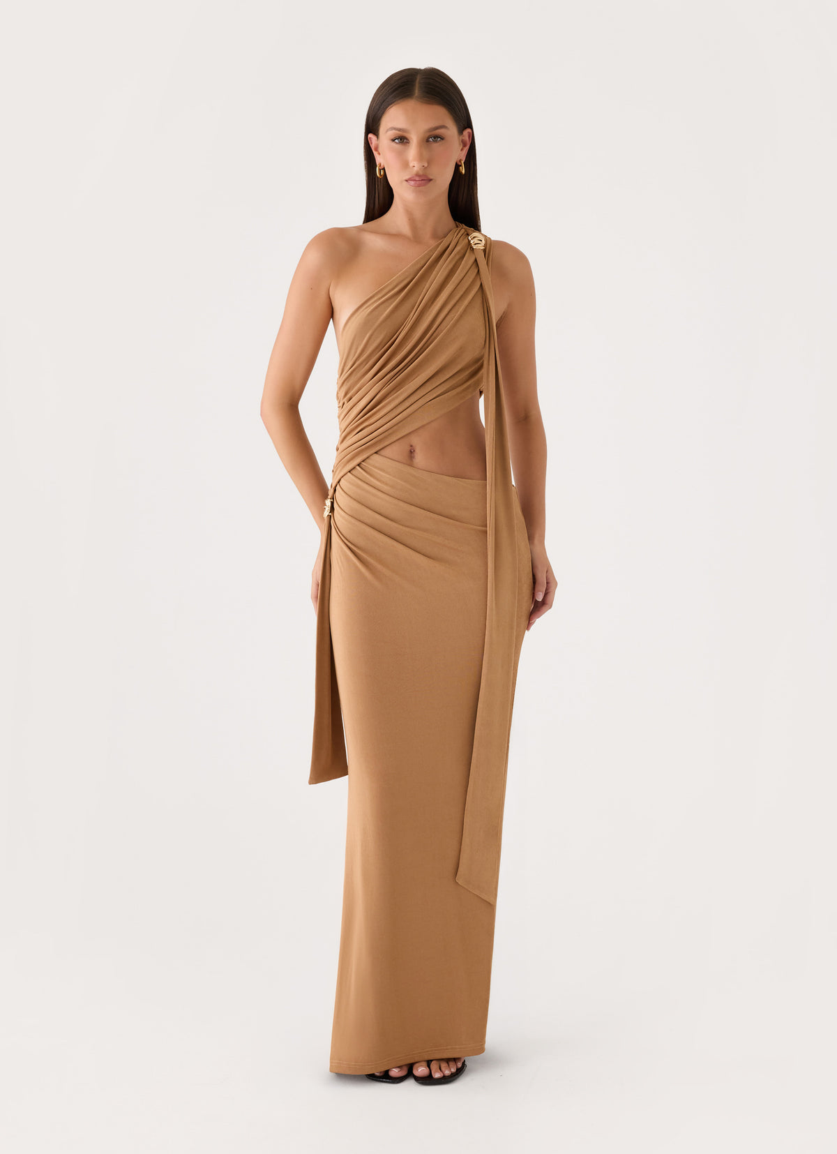 Aurene Maxi Jersey Dress - Gold