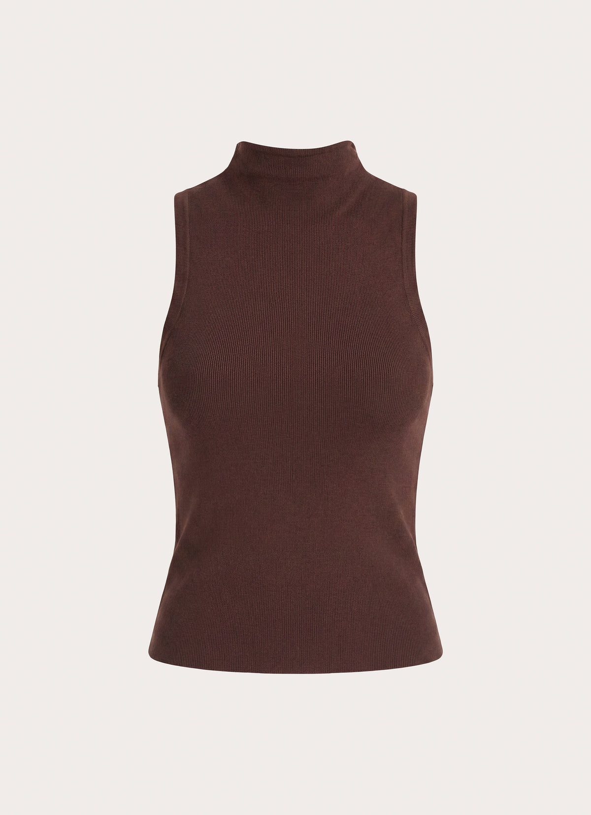 Aviara Knit High Neck Top - Chocolate