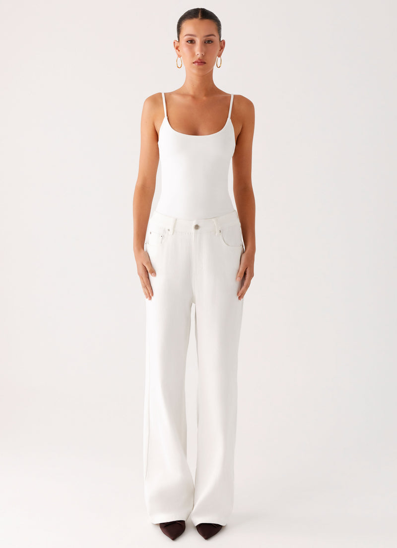 Back Again Straight Leg Denim Jeans - White