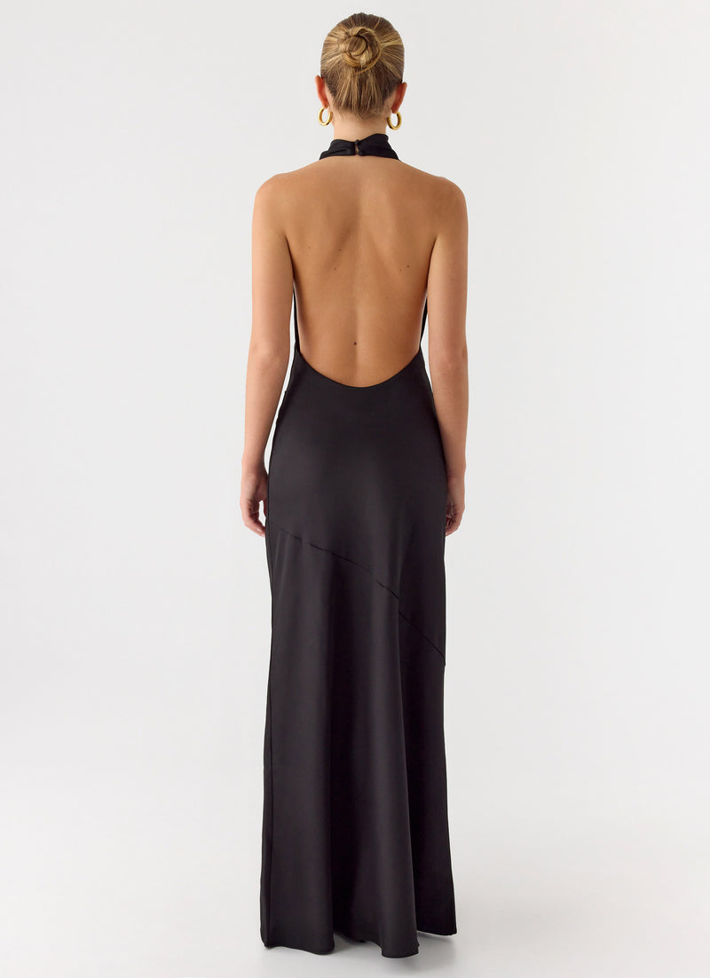 Back To Life Halter Maxi Dress - Black