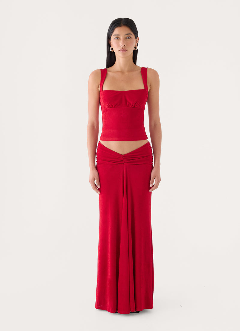 Basmaya Bustier Top - Chilli Red