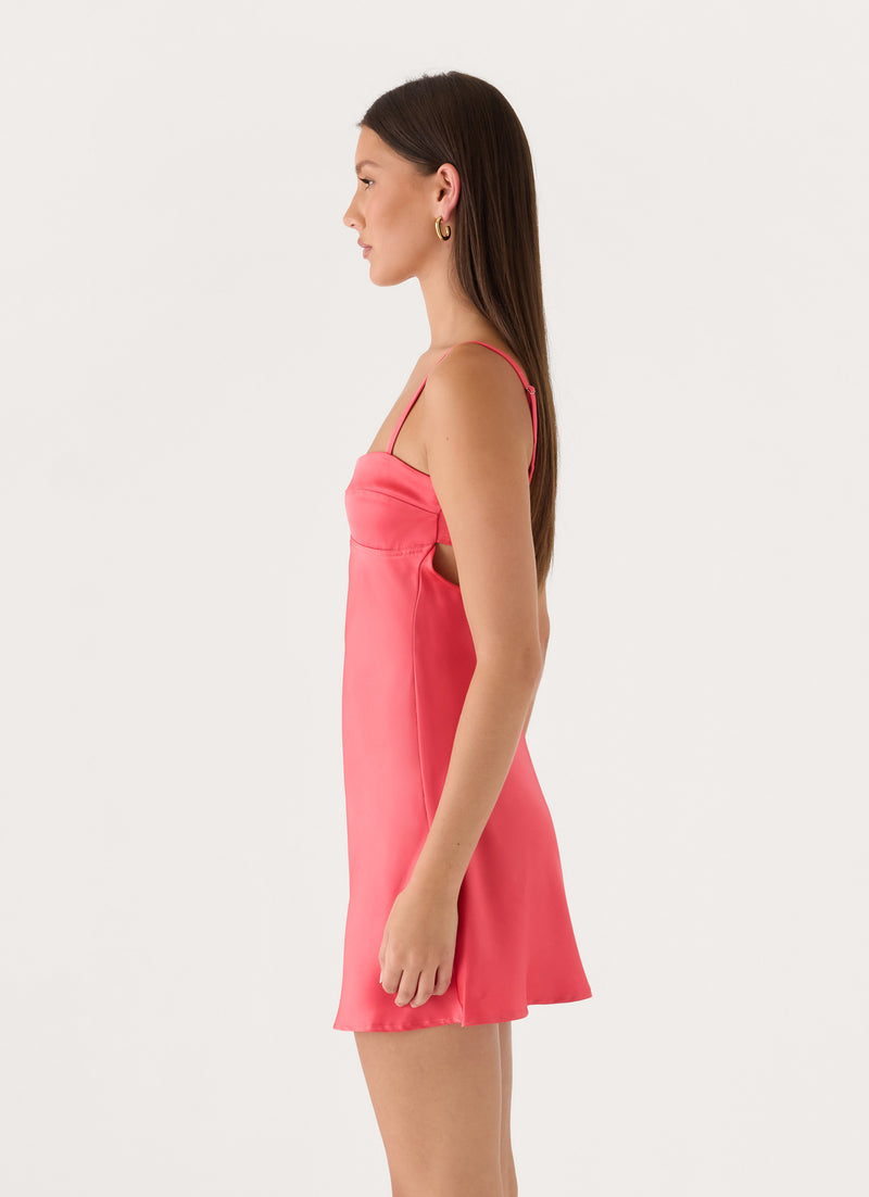 Beachside Slip Mini Dress - Hot Pink