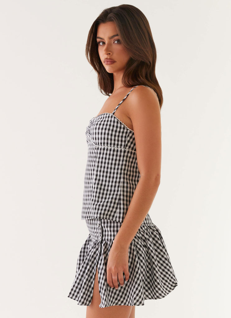 Bellamy Top - Black Gingham