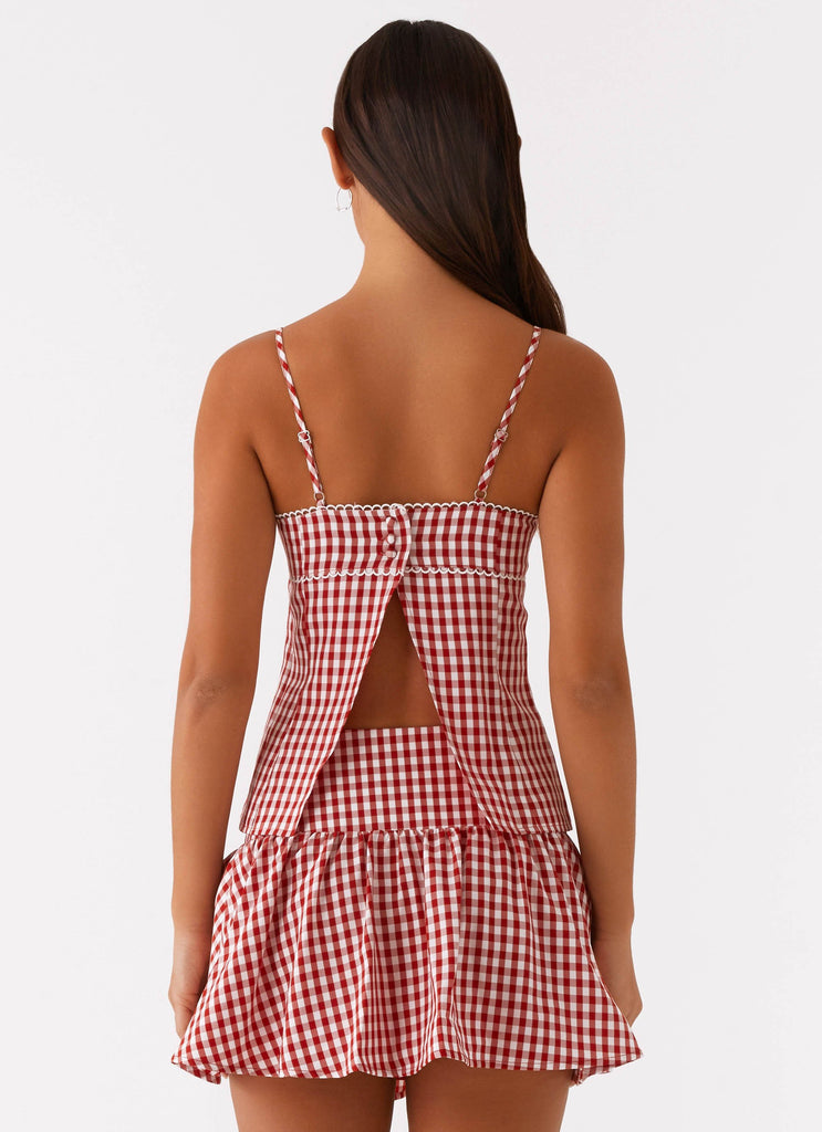 Bellamy Top - Red Gingham